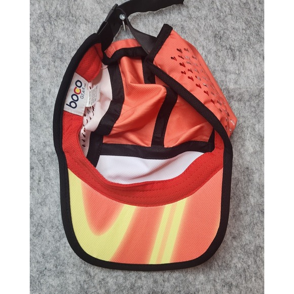 Brooks BOCO Gear 5 Panel Running Hat Coral Orange Adjustable Breathable Cap - Picture 7 of 8